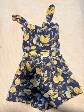 Abercrombie Navy & Yellow Lemon Floral Two Piece